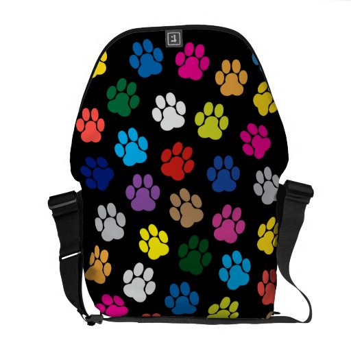 Bunte Hundetatzen-Bote-Tasche Kurier Tasche