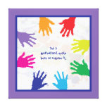 Bunte Kindhandprints - blau u. lila Grenzen Gespannte Galerie Drucke