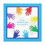 Bunte Kindhandprints mit blauen Grenzen Galerie Faltleinwand