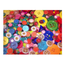 Bunte Knopf-Collage Postkarte