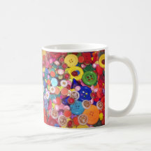 Bunte Knopf-Collage Tasse