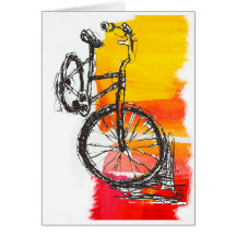Bunte künstlerische Fahrrad-Entwürfe Karte
