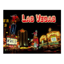 Bunte Leuchtreklamen, Las Vegas, Nevada Postkarte