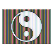bunte Linien Yin Yang bunt Personalisierte Ankündigungskarte