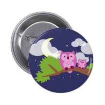 Bunte Nachteule Anstecknadelbuttons