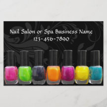 Bunte Nagellack-Flaschen, Nagel-Salon Bedruckte Flyer
