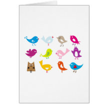 Bunte niedliche Vögel Karten