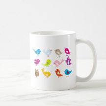 Bunte niedliche Vögel Teetasse