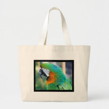 Bunte Papageien-Leinwand-Tasche