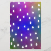 Bunte Regenbogen-Wolken mit weißen Regentropfen Flyers