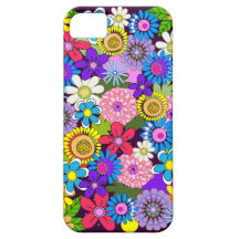 Bunte retro Blumen iPhone 5 Hüllen