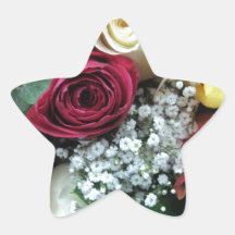 Bunte Rosen Sternaufkleber