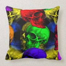 bunte Schädel Zierkissen