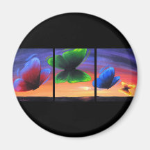 Bunte Schmetterlings-Insekten malend - multi Magnete