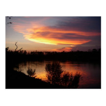 Bunte Sonnenuntergang-Postkarte
