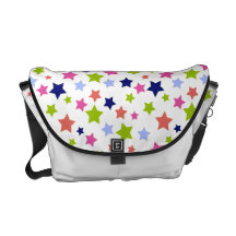 Bunte Sternchen-Vereinbarung auf Weiß Kurier Taschen