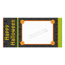 Bunte Streifen - Halloweenfarben und -muster Photo Karte