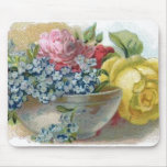 Bunte Vintage BlumenRosen Mousepad