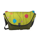 Bunte Whimsy Blumen-Reben Kurier Tasche
