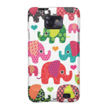 Bunter Elefant scherzt Mustersamsungs-Fall Samsung Galaxy SII Cover