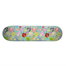 Bunter Eulen-und Blumen-Entwurf Personalisierte Skateboards