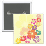 Bunter Hibiskus Button