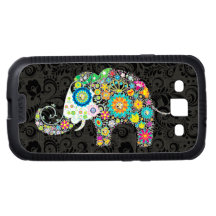 Bunter Retro Blumen-Elefant 3 Galaxy S3 Etui