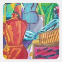 Buntes abstraktes Modell Quadratsticker