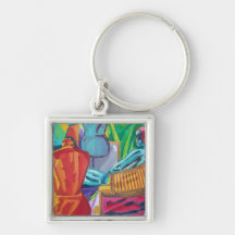 Buntes abstraktes vorbildliches Keychain Schlüsselband