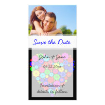 Buntes Blumen-Herz "Save the Date " Bilder Karten
