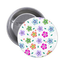 Buntes Blumenmuster Buttons