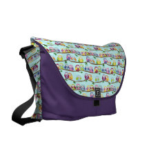 Buntes Eulen-Niederlassungs-Muster Kurier Tasche