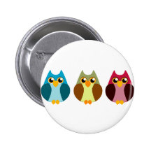 Buntes Eulen-Trio Button