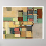 Buntes Gitter-abstrakter Kunst-Druck Posterdruck