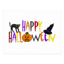 Buntes glückliches Halloween Postkarte