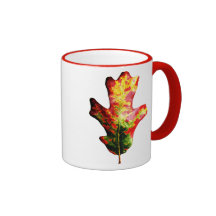 Buntes Herbst-Eichen-Blatt Kaffee Haferl