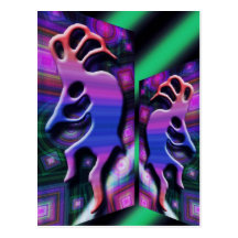 Buntes Kokopelli abstrakt Postkarte