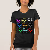 Buntes Punkschädel-T-Shirt