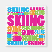 Buntes Skifahren Kühlschrankmagnet