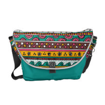 Buntes Stammes- Muster Kurier Tasche