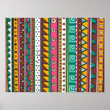 Buntes Stammes- Muster Plakate