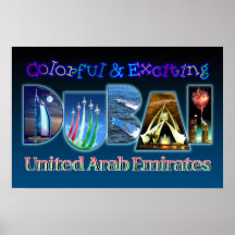 Buntes und aufregendes Dubai Plakatdrucke