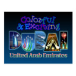 Buntes und aufregendes Dubai Postkarte