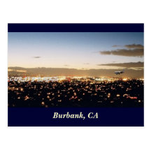 Burbank Nightscape, Burbank, CA Postkarte