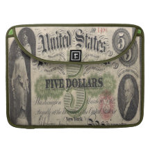 Bürgerkrieg US 1862 5 Dollar Anmerkungs-Mac Book-A MacBook Pro Sleeve