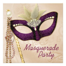 Burgunder-Elfenbein-Perlen-Maskerade-Party Individuelle Ankündigskarten