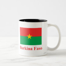 Burkina Faso Flagge mit Namen Kaffeetassen