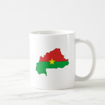 Burkina Flaggen-Karte Größengleich Kaffee Tassen