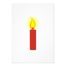 Burning Red Candle Invitation