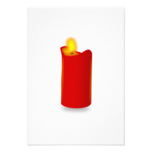 Burning Red Candle Personalized Invitation